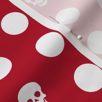 Skull Dots on Red L