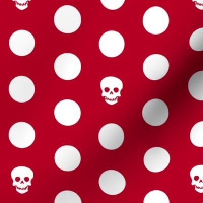 Skull Dots on Red L