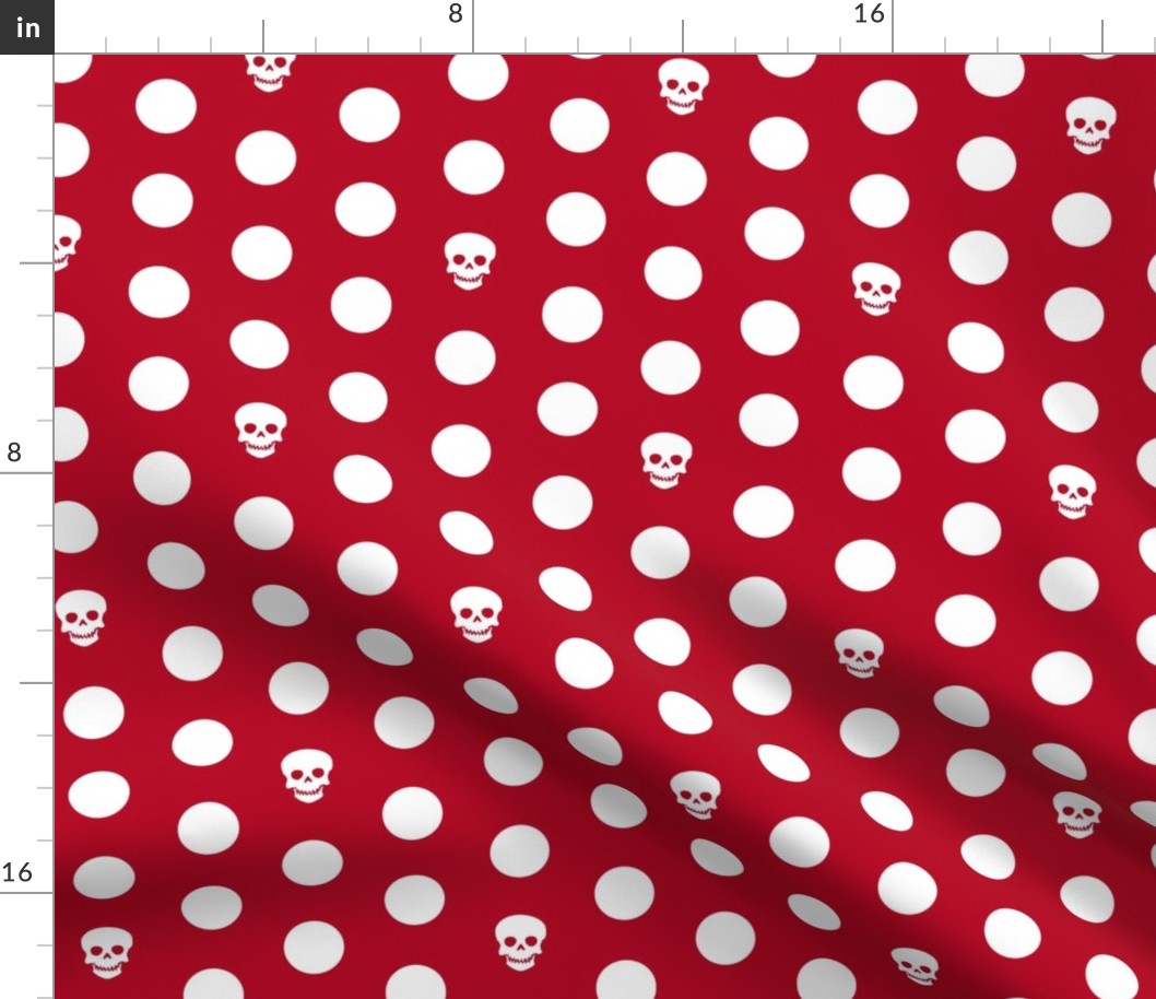 Skull Dots on Red L