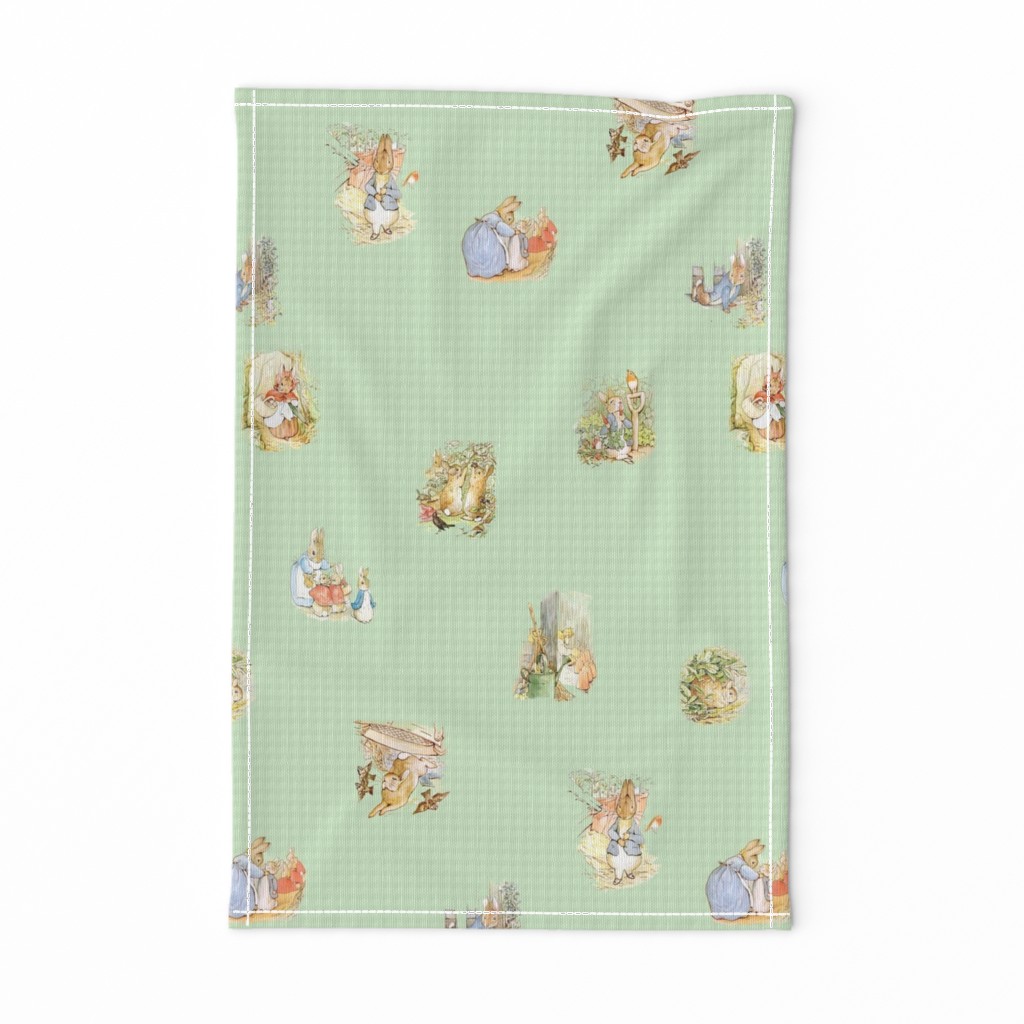 Peter Rabbit Tossed Soft Green Gingham