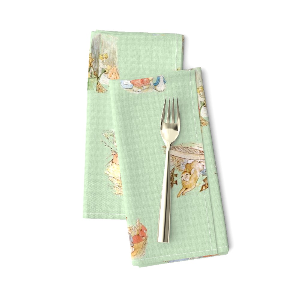 Peter Rabbit Tossed Soft Green Gingham