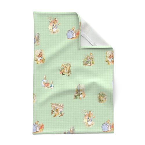 Peter Rabbit Tossed Soft Green Gingham