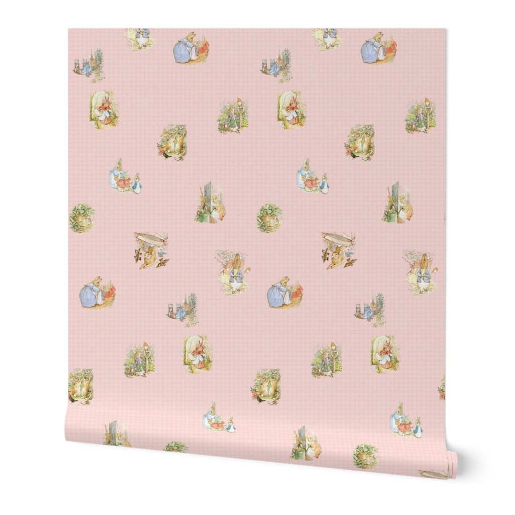 Peter Rabbit Character Toss Light Pink Gingham