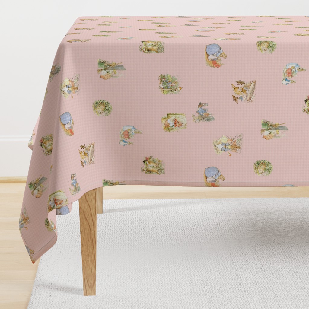 Peter Rabbit Character Toss Light Pink Gingham