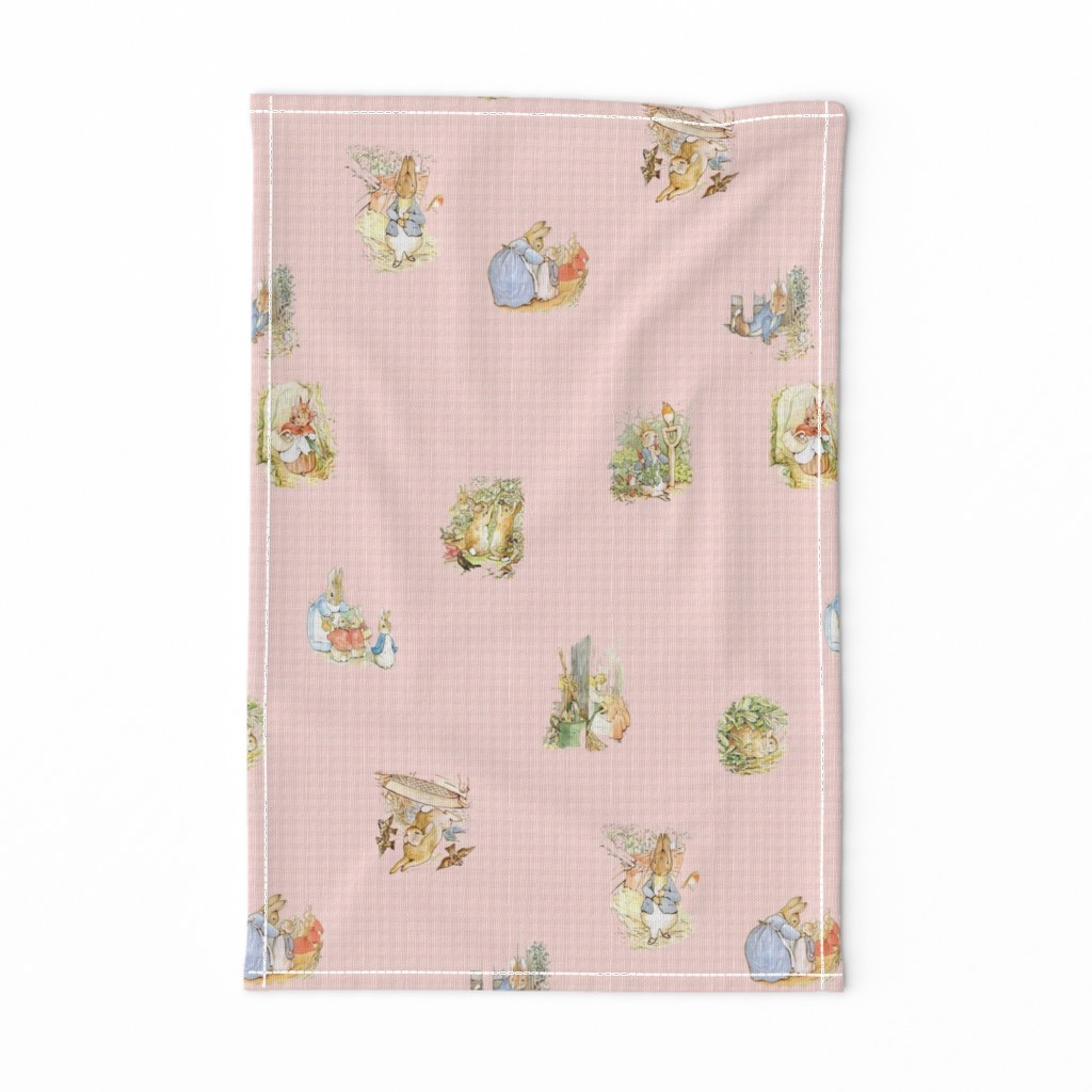 Peter Rabbit Character Toss Light Pink Gingham