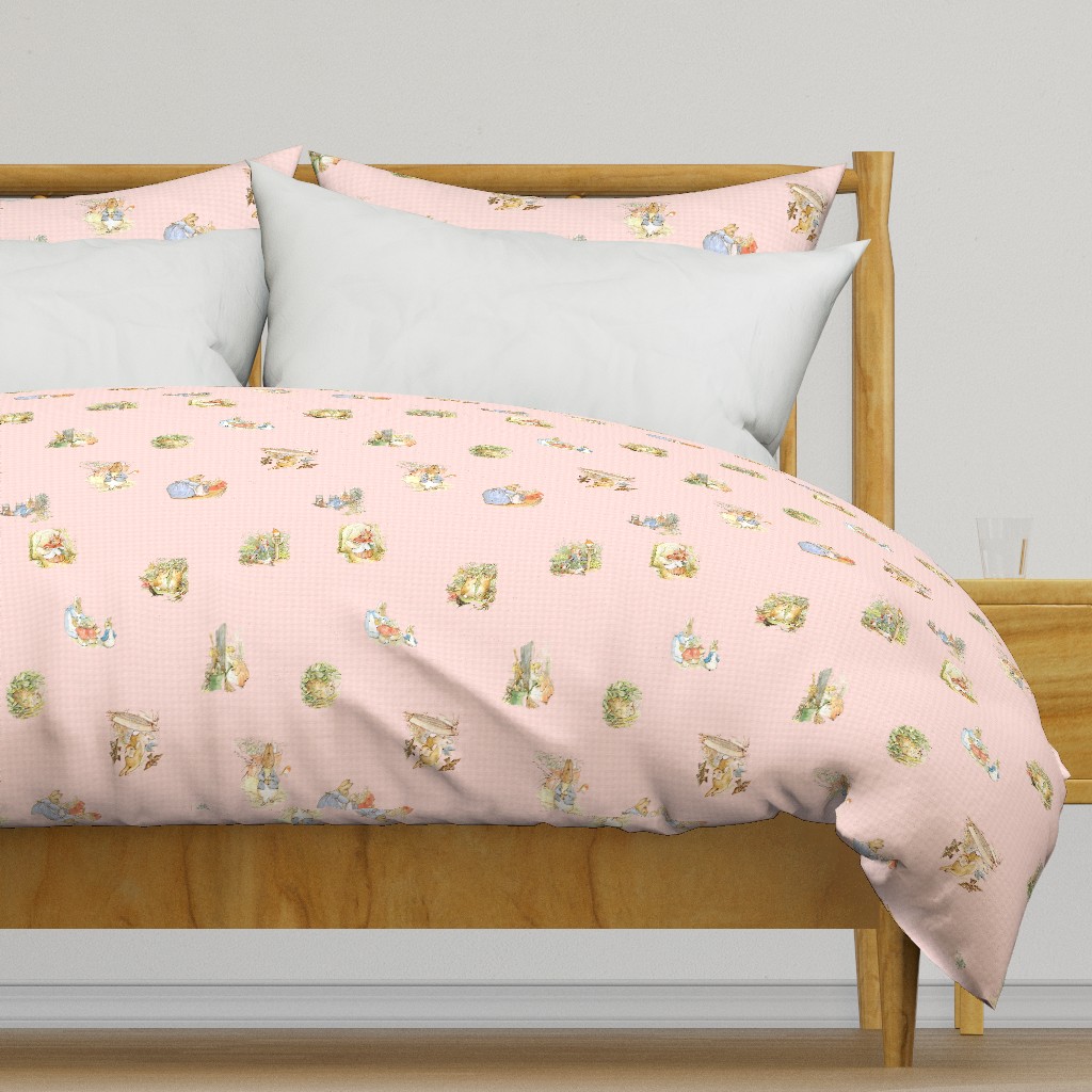 Peter Rabbit Character Toss Light Pink Gingham