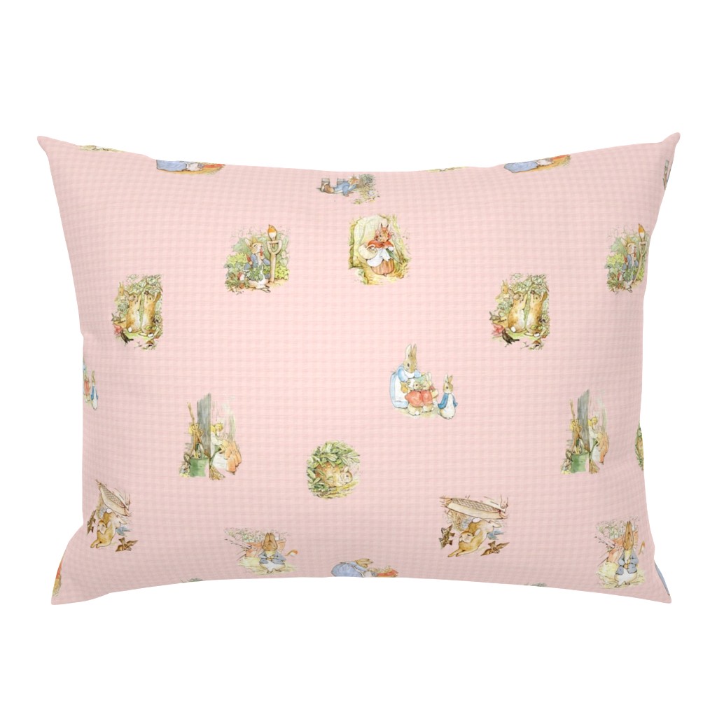 Peter Rabbit Character Toss Light Pink Gingham