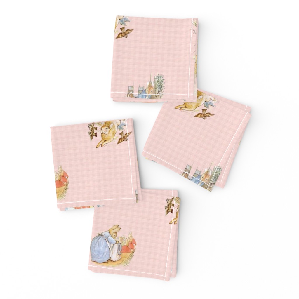 Peter Rabbit Character Toss Light Pink Gingham