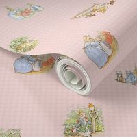 Peter Rabbit Character Toss Light Pink Gingham