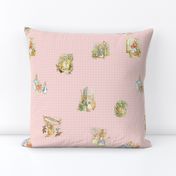 Peter Rabbit Character Toss Light Pink Gingham