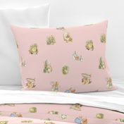 Peter Rabbit Character Toss Light Pink Gingham