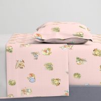 Peter Rabbit Character Toss Light Pink Gingham