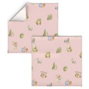 Peter Rabbit Character Toss Light Pink Gingham