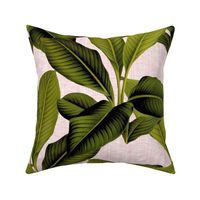 Palm In Palm ~ Dauphine Pink and  White_Linen 