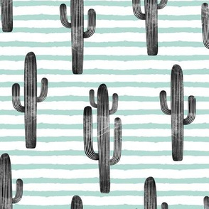 large scale - cactus on stripes - mint