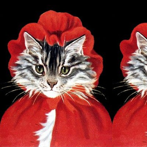 cats Maine Coon Little Red Riding Hood fairy tales children Story Stories Victorian capelet vintage retro Anthropomorphic whimsical animals