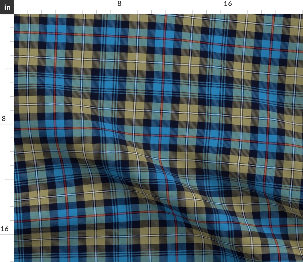 Mackenzie / Seaforth Highlander tartan, 7", muted colors