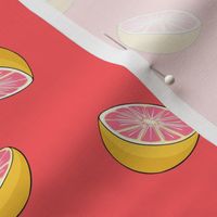 (small scale) grapefruit on red