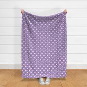 English Bulldog floral silhouette fabric pattern purple