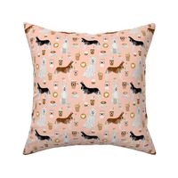 huskies and white shepherd fabric coffees - blush