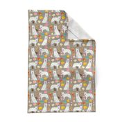 white shepherd fabric white german shepherds and junk food design - medium brown