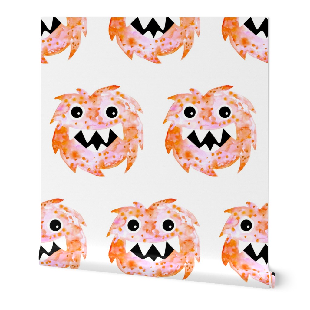 Super freaky fantasy watercolor monsters orange