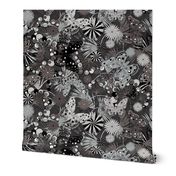 butterflies floral mix black and white