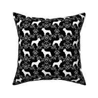 french bulldog florals silhouette frenchie dog black