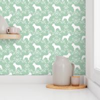 french bulldog florals silhouette frenchie dog mint