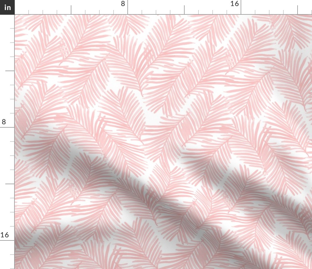 palm print fabric pastel pink nursery baby design