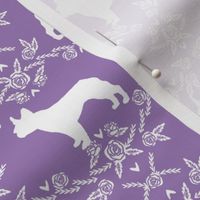 french bulldog florals silhouette frenchie dog purple