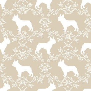 french bulldog florals silhouette frenchie dog sand