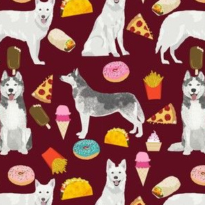 husky and white shepherd junk food custom request