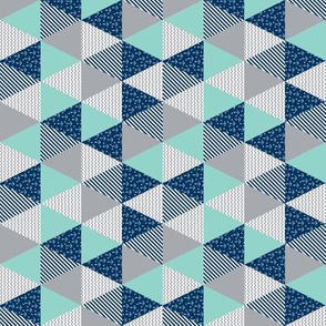 cheater quilt - 1 inch triangles small print patchwork cheater