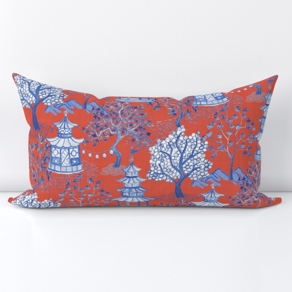 PAGODA FOREST ON Lumbar Throw Pillow Cover | Spoonflower