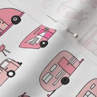 vintage camper van fabric // rv road trip design - pink