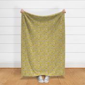 vintage camper van fabric // rv road trip design - mustard and grey