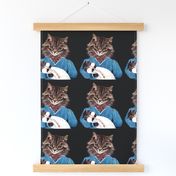 cats kittens mothers child children parents infants toddlers baby babies vintage retro Anthropomorphic whimsical animals