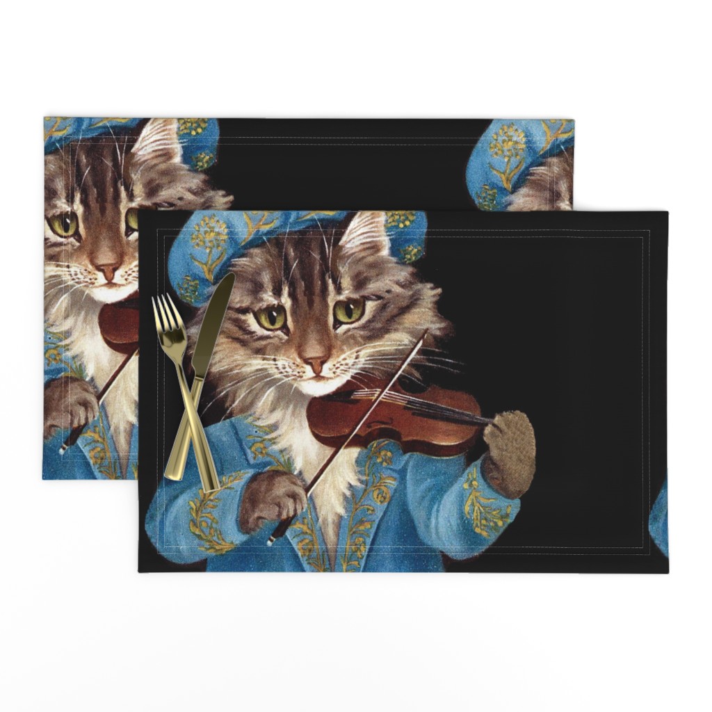 1 cats maine coon renaissance violins violinists music musicians   vintage retro kitsch whimsical anthropomorphic medieval aristocrats nobles