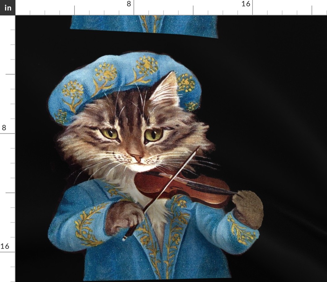 1 cats maine coon renaissance violins violinists music musicians   vintage retro kitsch whimsical anthropomorphic medieval aristocrats nobles