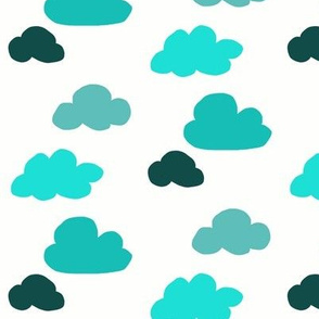 Teal Puff Clouds