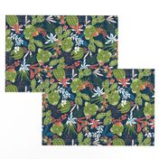 Succulent Garden - Navy Blue