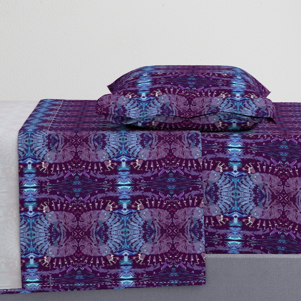 Western Tribal Native Pattern 1 Purple Aqua