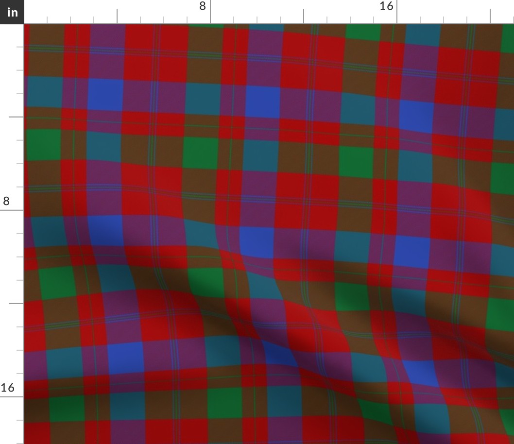 Isabella (MacTavish) Fraser Wedding tartan, 6" modern colors, 1785