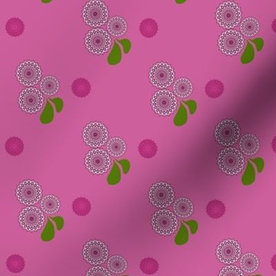 Berry pink mandala flowers