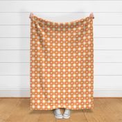 Daisies on Orange Plaid