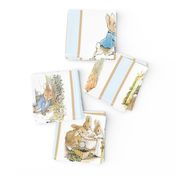 Peter Rabbit Quilt Block Panel No. 2  - Ice Blue