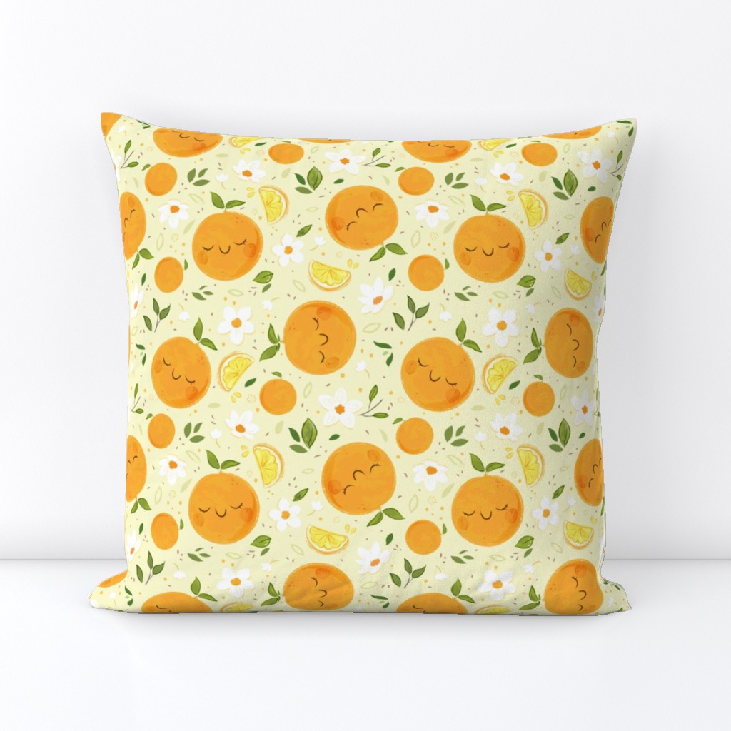 Orange Citrus Pattern- Larger Print