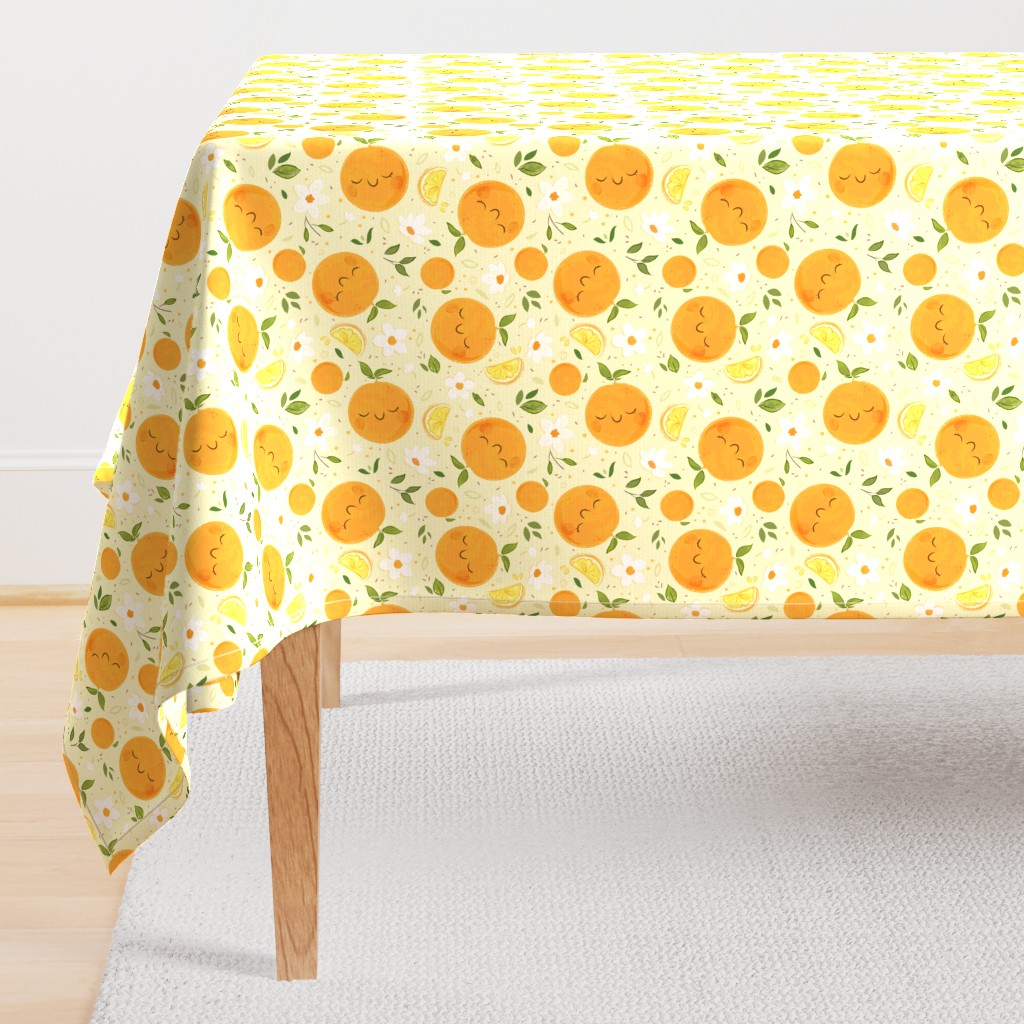 Orange Citrus Pattern- Larger Print