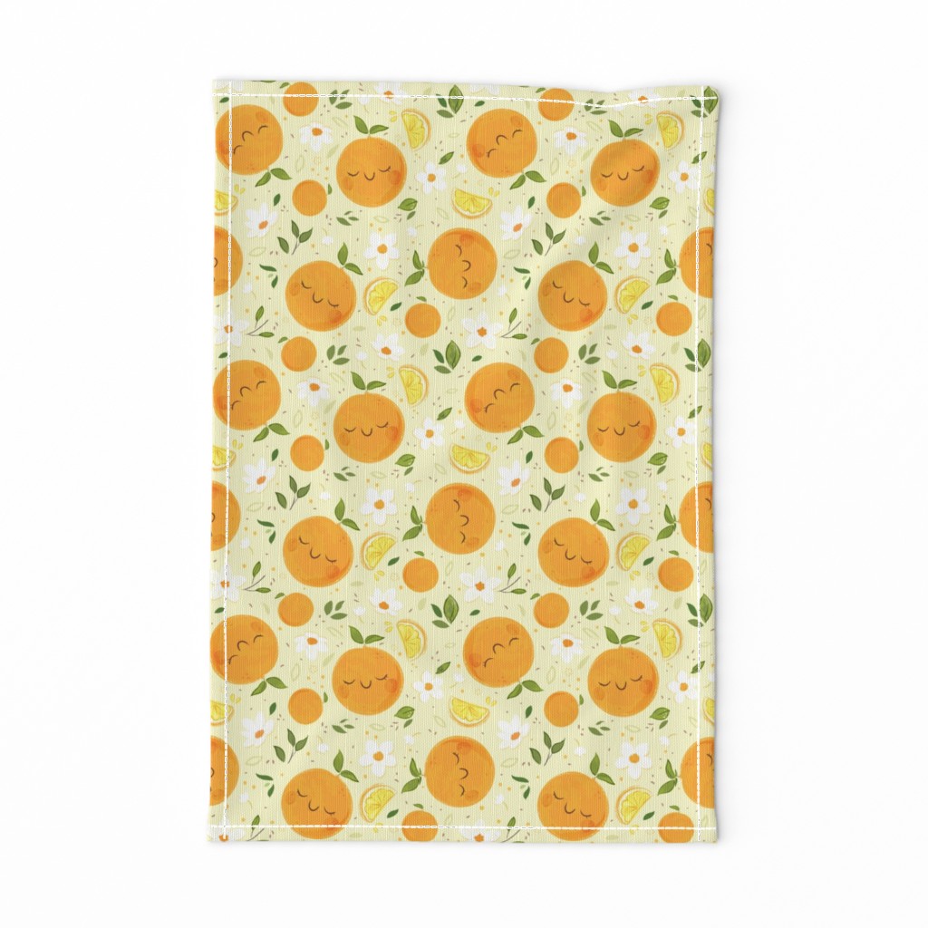 Orange Citrus Pattern- Larger Print